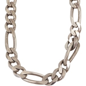 91.2 grams .925 Sterling Silver Italy Heavy Figaro Men's Chain 20 inches x 1/2 in.