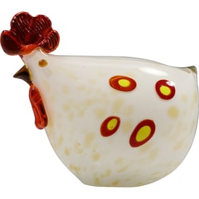 Murano Art Glass Handblown Italian Rooster Figure Sculpture 6.5 in. height