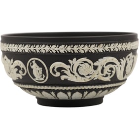 Vintage Black Wedgwood Jasperware Trinket Bowl