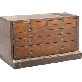 Antique Wood Machinist Tool Chest, National Cabinet Co.