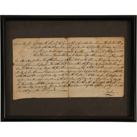 Framed 18th C. Document / Letter - See Pictures