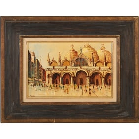 Signed Mather, Oil on Canvas Painting, St. Marco, Venice, Framed