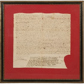 Framed 18th C. Indenture with Signatures  - See Pictures