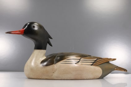 Windy Creek, Carved Wooden Duck Decoy in Original Paint Finish