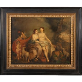 Jacob Samuel Beck; 18thC. German Oil - Diana and Her Lover Signed