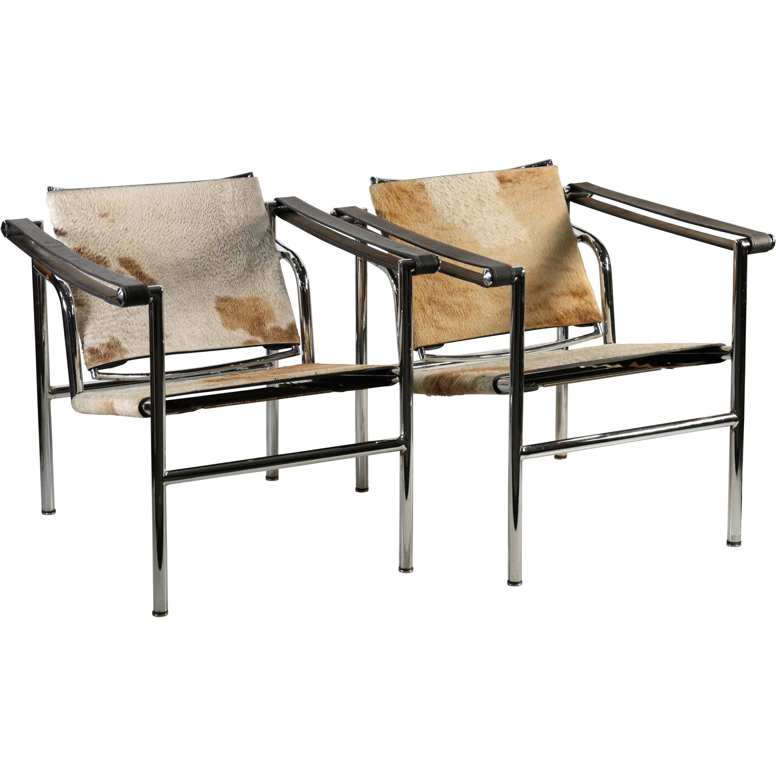 Pair of Le Corbusier, Jeanneret, & Perriand LC1 Basculant Lounge Chairs (1 of 10)