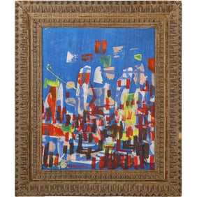 Norman Lewis; 20thC. Modernist Oil Abstract Composition Signed