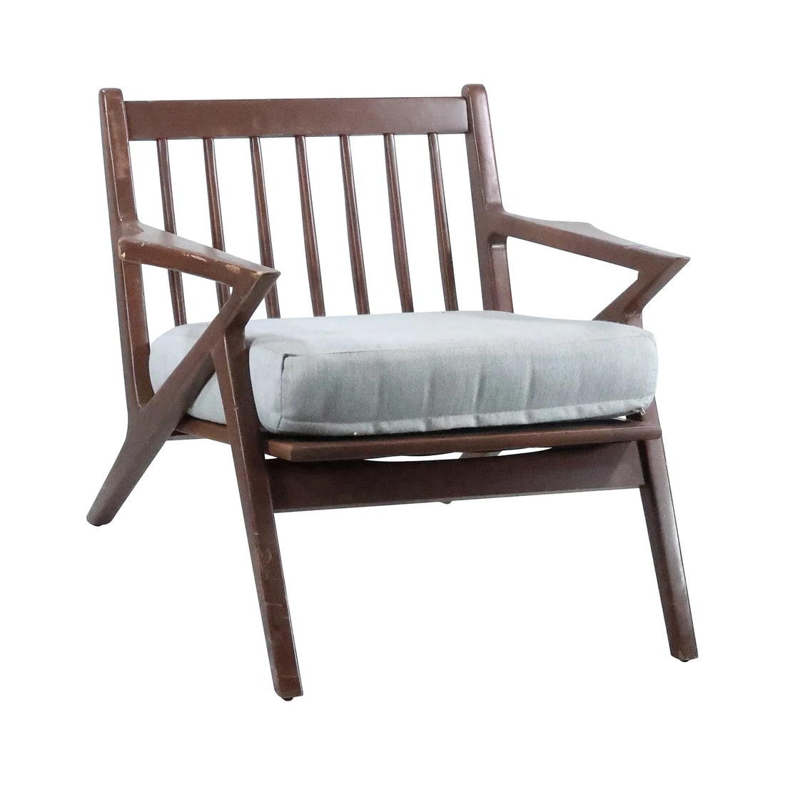 Selig Style Solid Walnut Danish Mid Century Modern Z Chair: Selig Style Solid Walnut Danish Mid Century Modern Z Chair size: 27 x 29 x 33.25