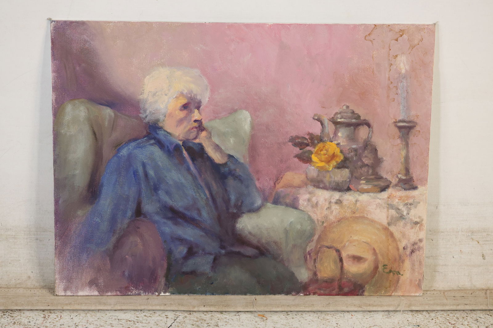 Eric Angeloch, Woodstock NY, Oil on Board Painting, Woman "Eva Van Ryan" (1 of 13)