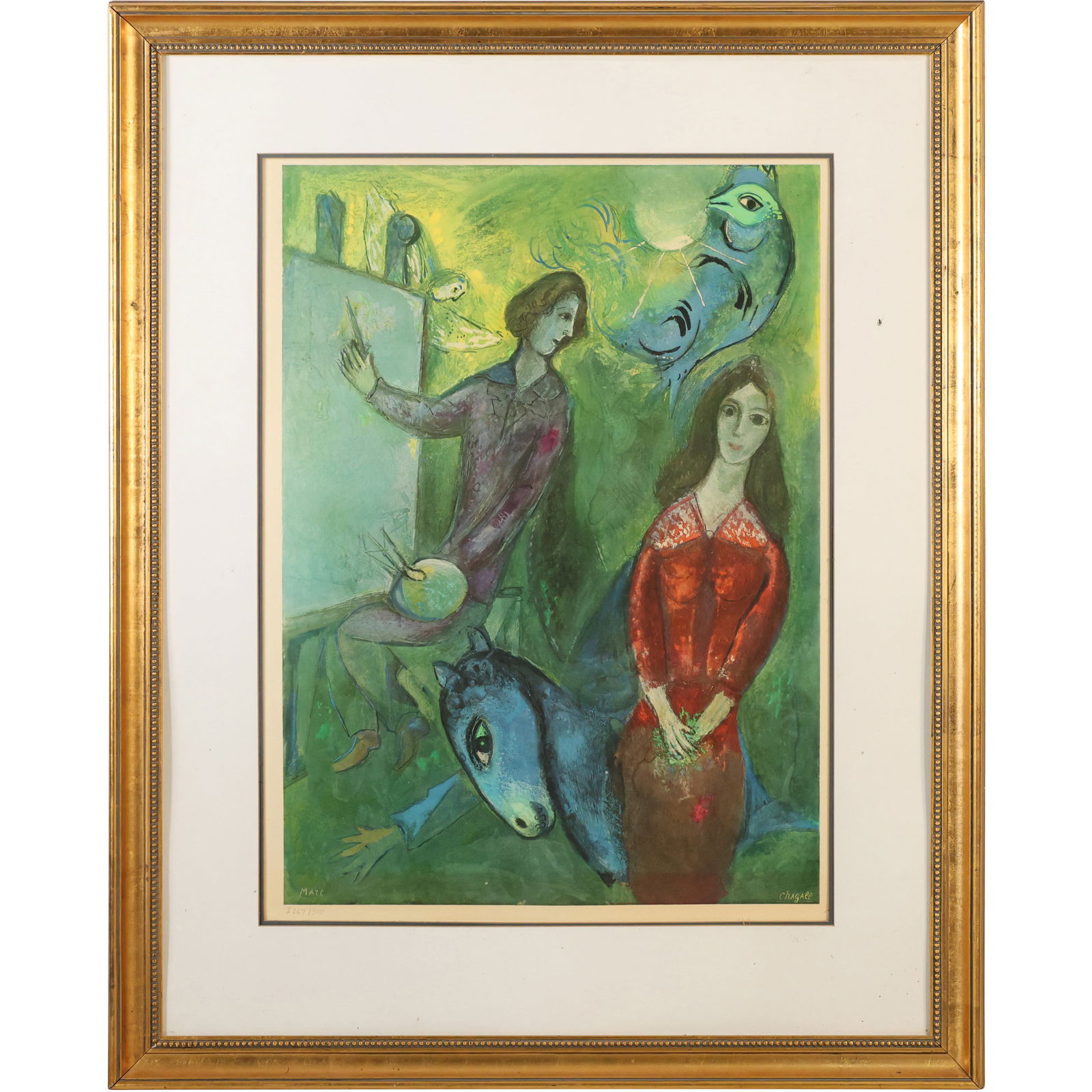Marc Chagall's "The Artist and His Model" (also known as "L'Artiste et son Modèle"), Circa 1970 (1 of 12)