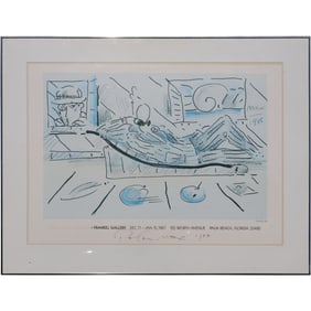 framed poster for a Peter Max exhibition at the Frankel Gallery in Palm Beach, Florida. Signed, 1987
