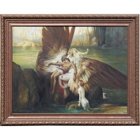20th C. Giclee on Canvas "The Lament for Icarus," a famous oil painting by Herbert James Draper
