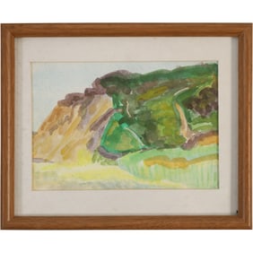 Nancy Summers [Angeloch], Woodstock NY, Watercolor Painting ":Long Neck" , Framed