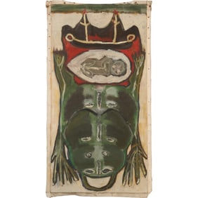 Attributed to Norval (Copper Thunderbird) Morrisseau (1932 - 2007) Ontario / Canada, Folk Art Frog