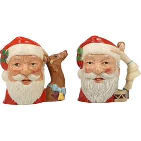 2 Vintage Royal Doulton "Santa Claus" Toby Mugs 7 in. x 7.5 in.