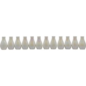 12 Matching WEDGWOOD White Lustre Table Top Bud Vases with Original Boxes