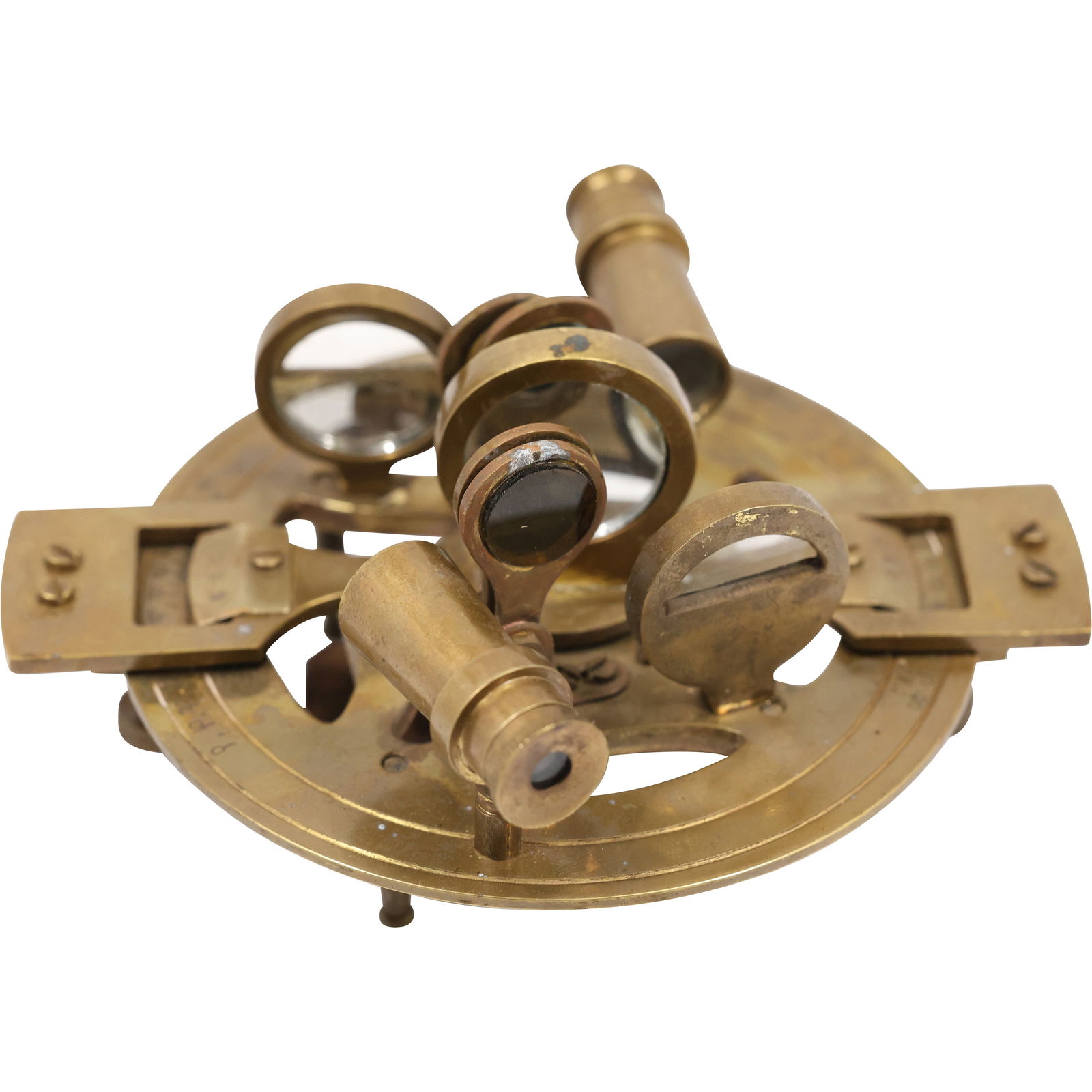 brass nautical sextant instrument 6 inches diameter (1 of 10)