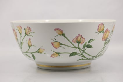 Franklin Porcelain, Rose Garden Bowl by Maureen Jensen; 6 inches height x 13 inches diameter