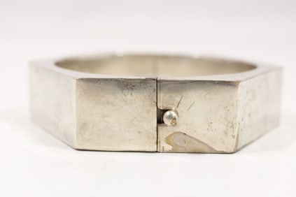 64.4 Grams Sterling Silver Mexico Taxco 925 SSR Octangular Bracelet  , 3 in. x 3/4 in.