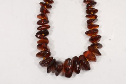 Dark Amber Necklace Size 30 inches length x 1 in.