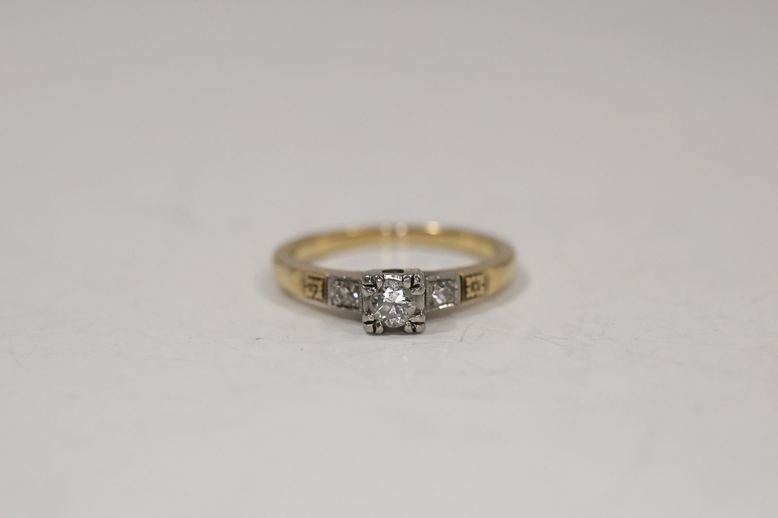 14K Gold Diamond Engagement Ring Size 5.25 , 3/4 in. x 1/4 in. (1 of 16)