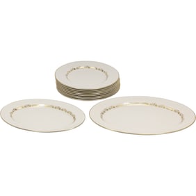 10 Royal Douton "Fairfax" Fine Porcelain 8 Dinner Plates and 2 Platters, Doulton & Co Limited