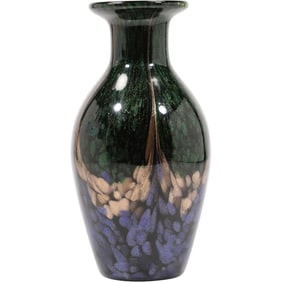 Vintage Dale Tiffany Art Glass Favrile Mardi Gras Aventurine Flecked Vase 9 inches height