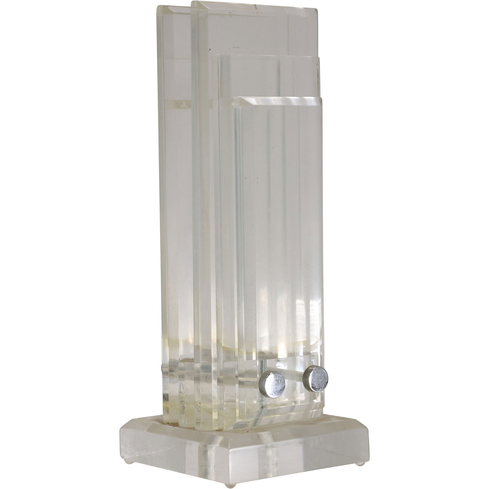 Mid-Century Modern Lucite "Skyscaper" Table Top Sculpture 17.5 in. height x 7 in. wide (1 of 11)