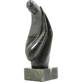 Quality Mid-Century Modern Polished Marble Sculpture of a Modernist Figure 12 in. height