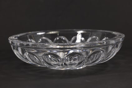 Orrefors Sofiero Bowl, a classic Scandinavian glass design by Gunnar Cyrén. 10.75 in. diameter