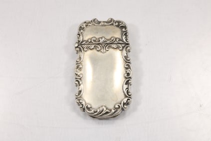 Sterling Silver 32.8 grams Victorian Match Safe "C" Scroll Pattern Edging