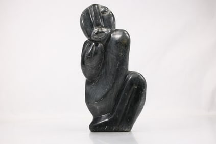 Shona stone sculpture titled "Tall Face" or "Sheltering My Soul" by Zimbabwean artist Richard Mteki