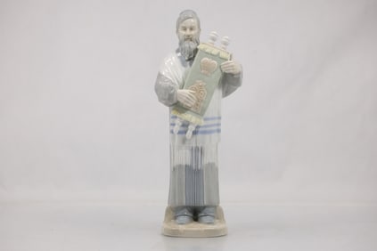 IGD Porcelain " Rabbi" Figurine. Depicting a standing rabbi holding the torah, 12 inches height