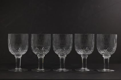 Set 5  Vintage Astral Master's Edition Crystal Water Goblets with Original Label