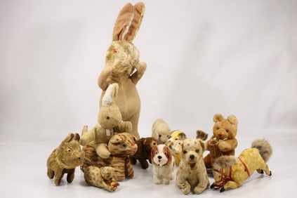 Estate Collection of 12 Vintage Steiff Stuffed Animals - See Pictures
