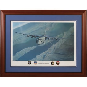 Darby Perrin is an aviation artist, Framed Lithograph  C-130 Hercules Aircraft