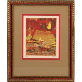 Nora Auric (French 1900-1982) Vintage Color Lithograph "Cite" Pencil Signed, Gault Galleries