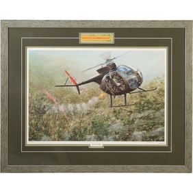 Joe Kline, Framed Serigraph OH-6A Cayuse Helicopter "Eye of The Tiger" #636/1000