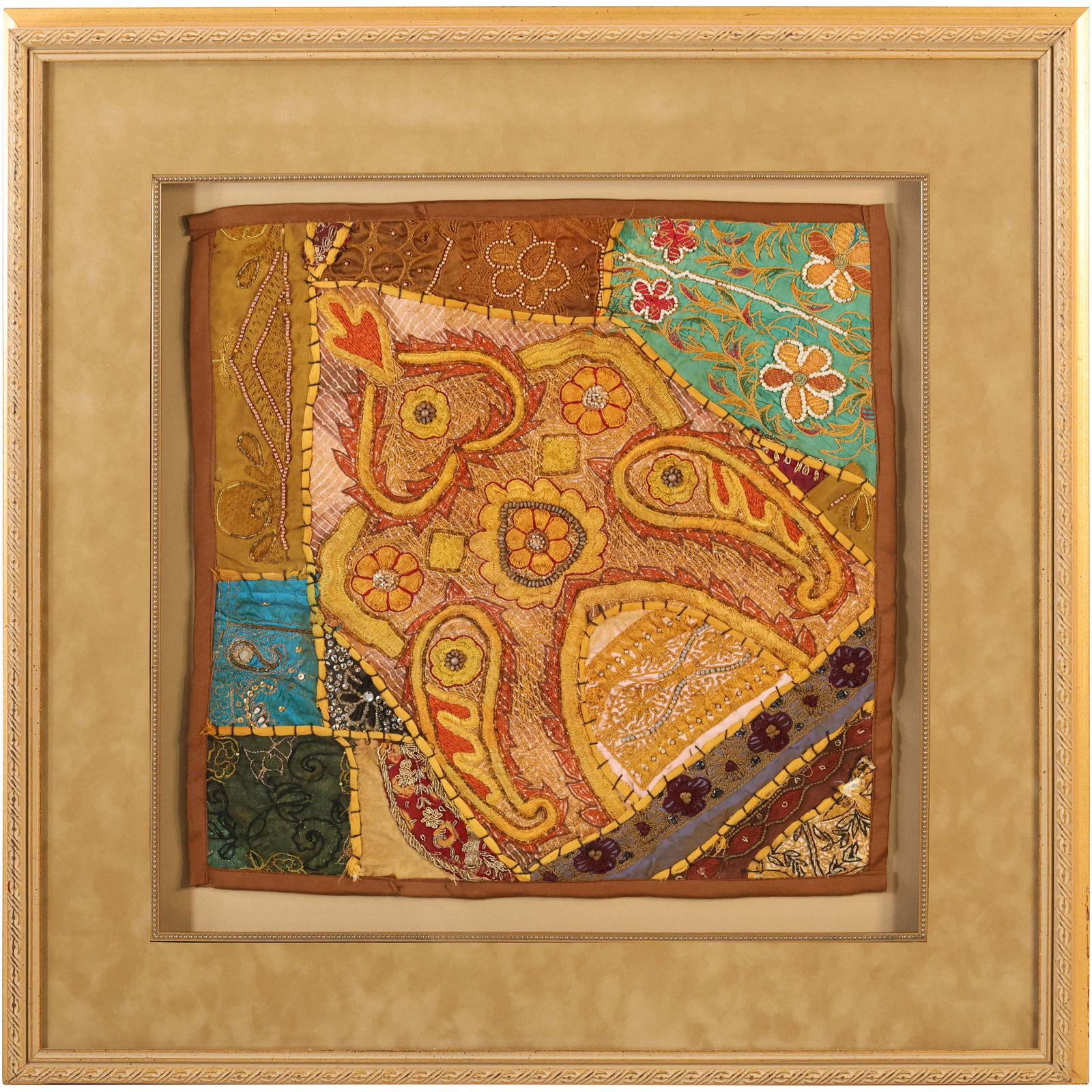 Framed Decorative Paisley Tapestry Fabric Panel 18 in. x 18 in.: Framed Decorative Paisley Tapestry Fabric Panel 18 in. x 18 in. ; size: 18 x 18 , 28 x 28