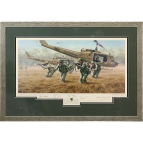 Sky Soldiers by Larry Selman, Framed , Signatures, Serigraph, Huey, Viet Nam