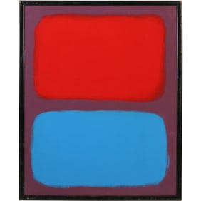 Thomas Pulgini, Listed American Pop-Artist, Oil on Board Painting Abstract Square after Rothko