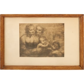 "The Virgin and Child with Saint Anne," Framed Print,  by Leonardo da Vinci.