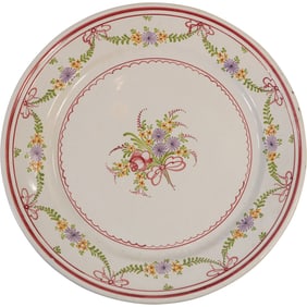 Large French Porcelain Round Serving Platter 20.5 inches diameter
