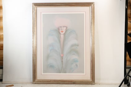 Victoria Montesinos Lady with a Rose lithograph, Signed, Numbered 248/300