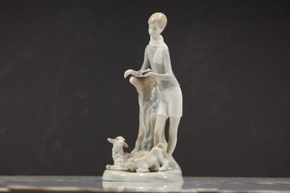 Lladró Figurine 4509 "Boy with Lambs"., 11 inches height