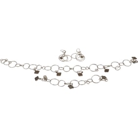 60 Grams Sterling Silver Harley Davidson Necklace, Bracelet and Earrings