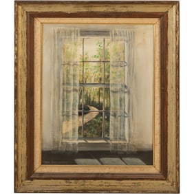 William Breneman, Oil on Canvas Painting, "The Window", Signed and Framed