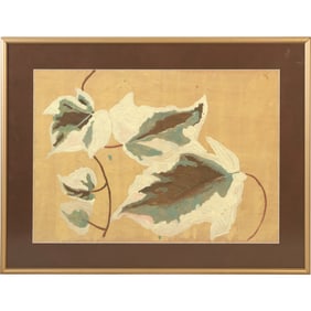 Vintage Oil Painting, Abstract "Leaves", Framed