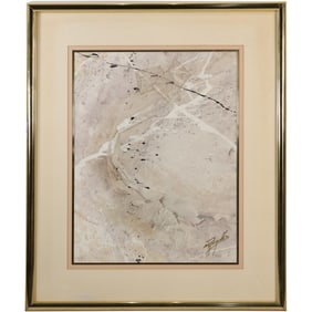 Signed M Reynolds, Vintage Mid-Century Modern Abstract Oil Painting, Signed