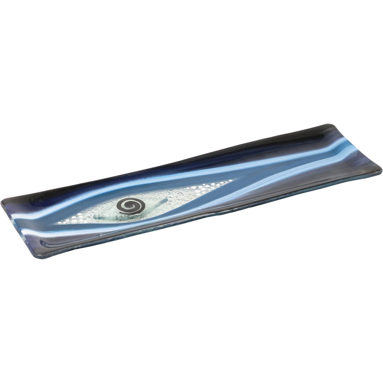 Mid-Century Modern Handmade, Fused Glass Rectangular Serving Tray or Platter. 16.5 in. length (1 of 13)